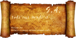 Iványi Arkád névjegykártya