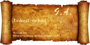 Iványi Arkád névjegykártya